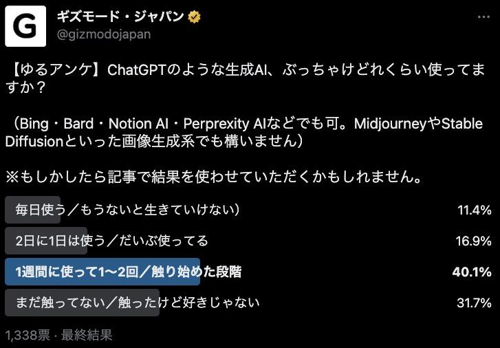 ChatGPTとかって、もうみんな使ってるの？｣聞いてみた結果