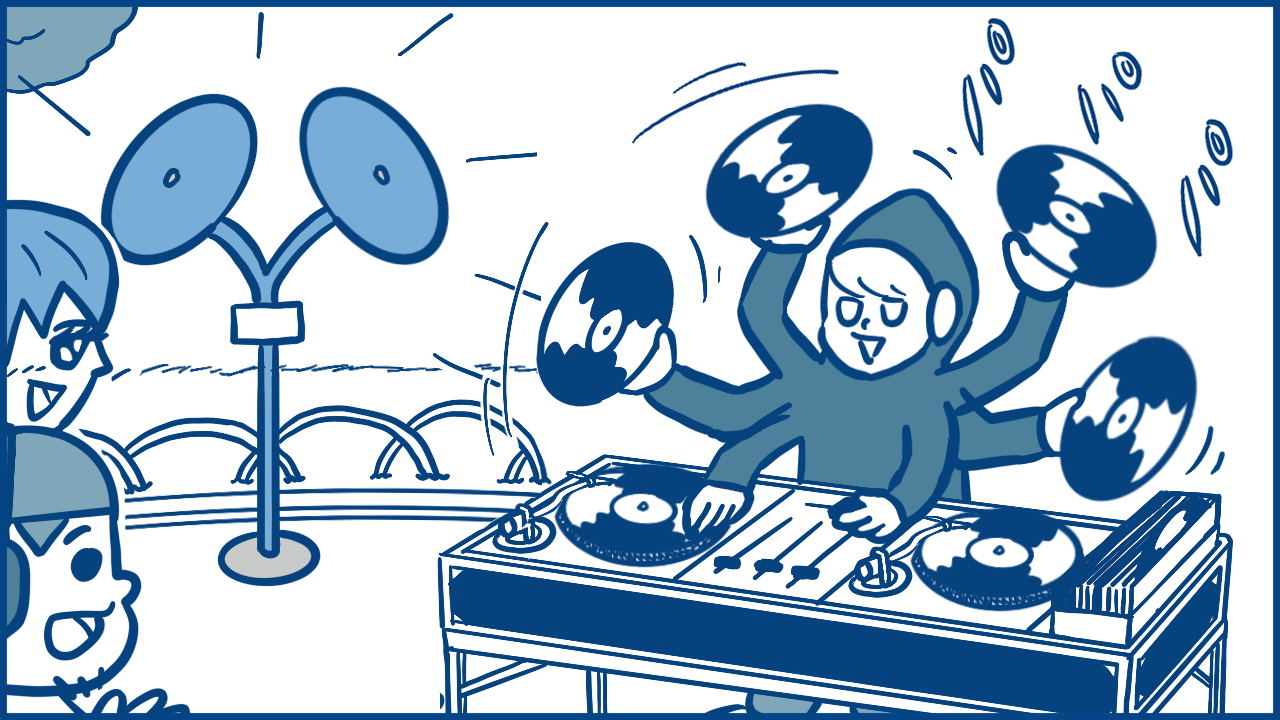 【DJ4コマ・第13話】公園の健康器具でDJ上達っの巻！うじたなおき