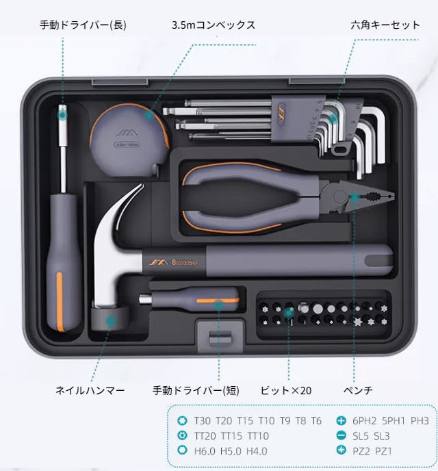 スタッキングケースで収納上手！ 増設もしやすい工具セット｢JIMIBOX