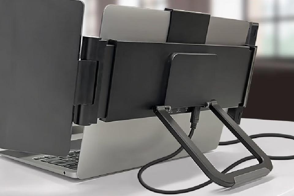 どこでも3画面で仕事できる。ノートPCドッキング型デュアルモニターが