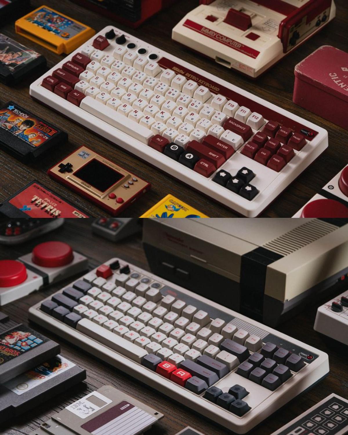 懐かしすぎてエモい！ファミコンカラーのメカニカルキーボード 