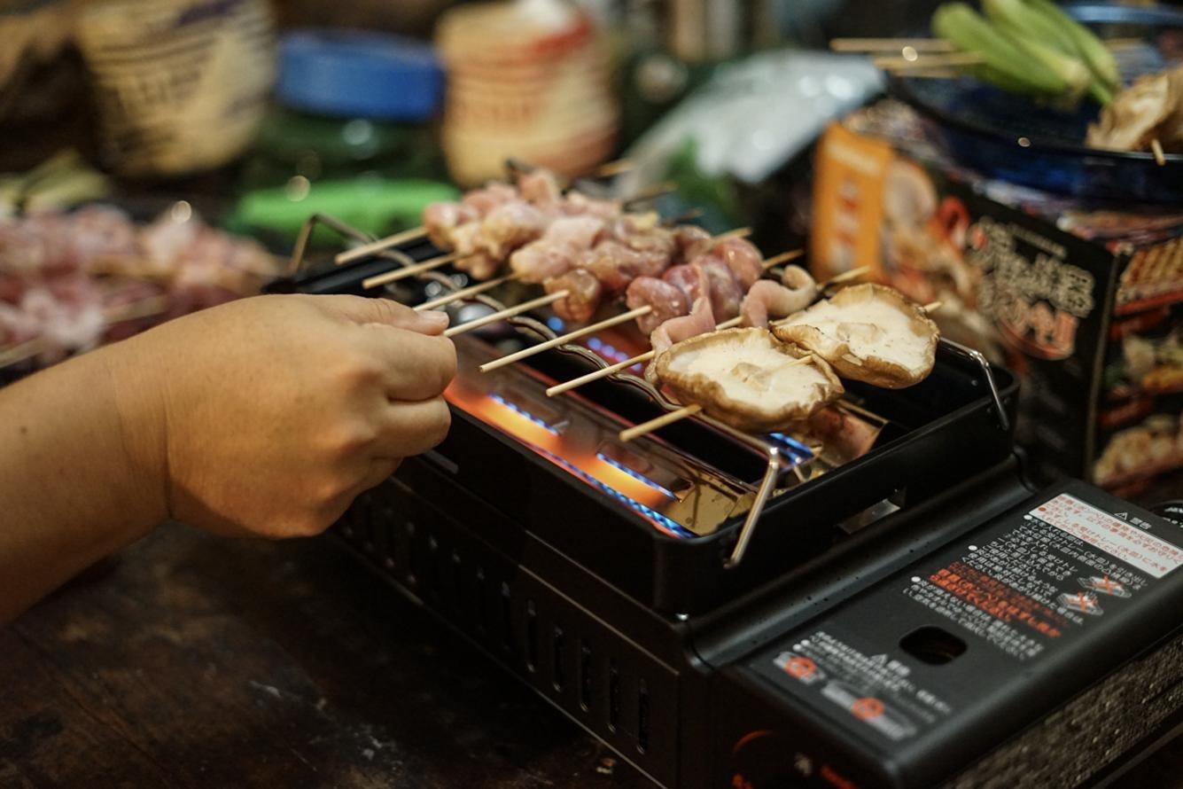 炉端焼き キャンプ 祭屋台 炙り 焼き鳥器 プロパンガス 強火力グリル ...