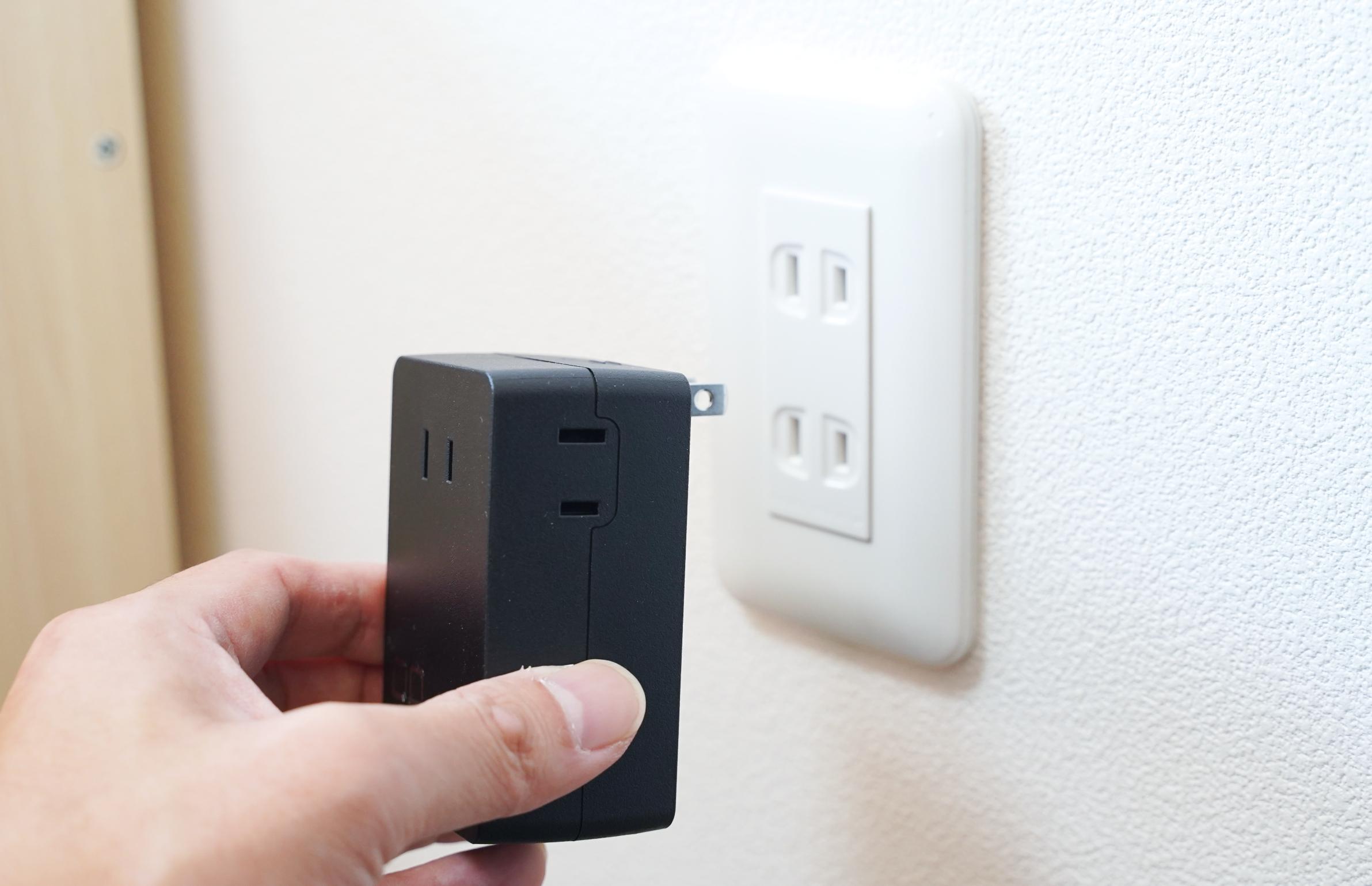 工事不要】地獄のようなコンセントを「3口＋USB充電対応」へ