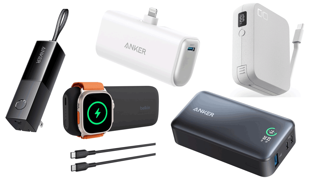 Anker Power Bank (25000mAh, Built-In & 巻取り式USB-Cケーブル