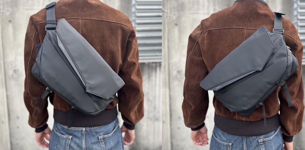 ノートPCやカメラも収納できて、スタイリッシュ！拡張可能なスリングバッグ｢SEKKEI MX-sling｣