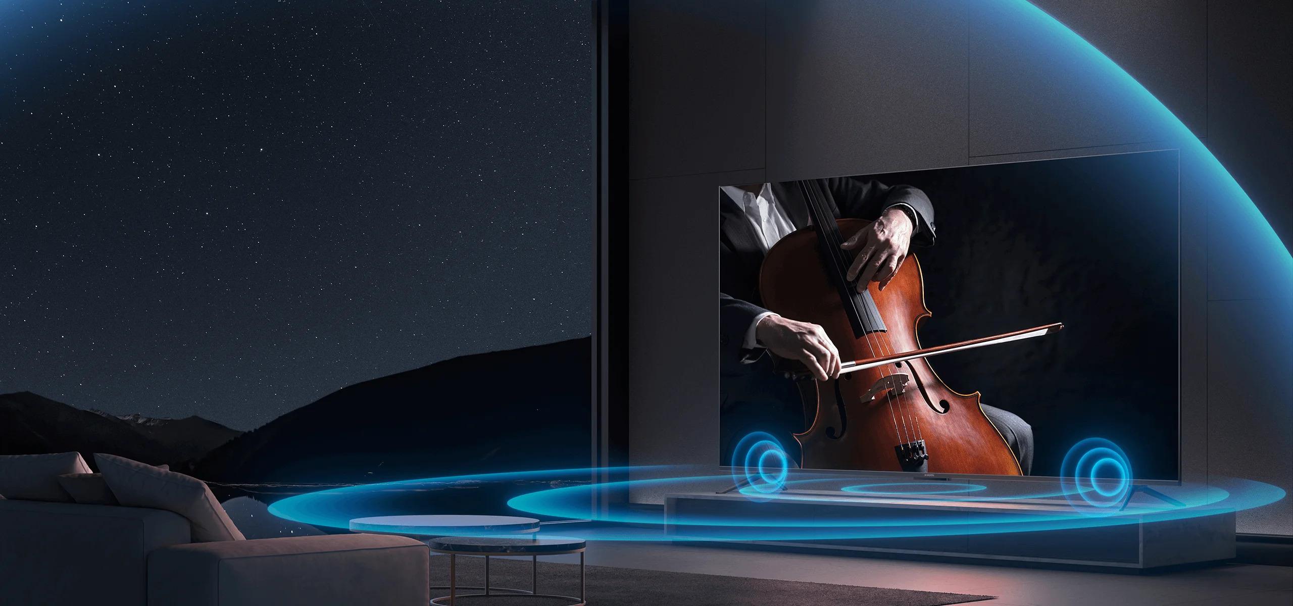 横幅約2メートル。86インチ4K120Hzテレビが20万円以下って、ただごと