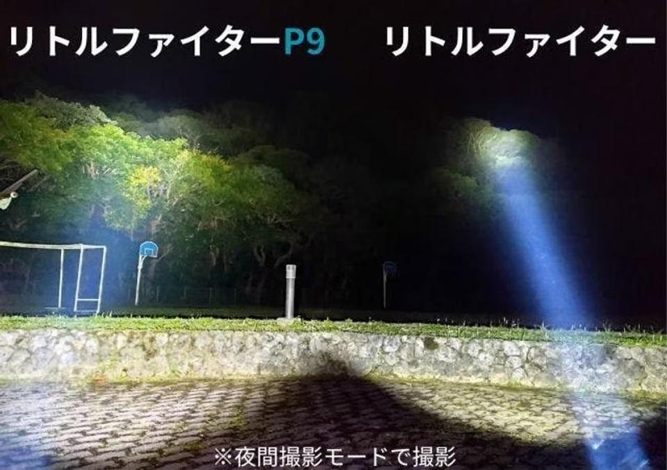 夜道を照らす小型LEDライト。小さいのに最大1300ルーメンの明るさに