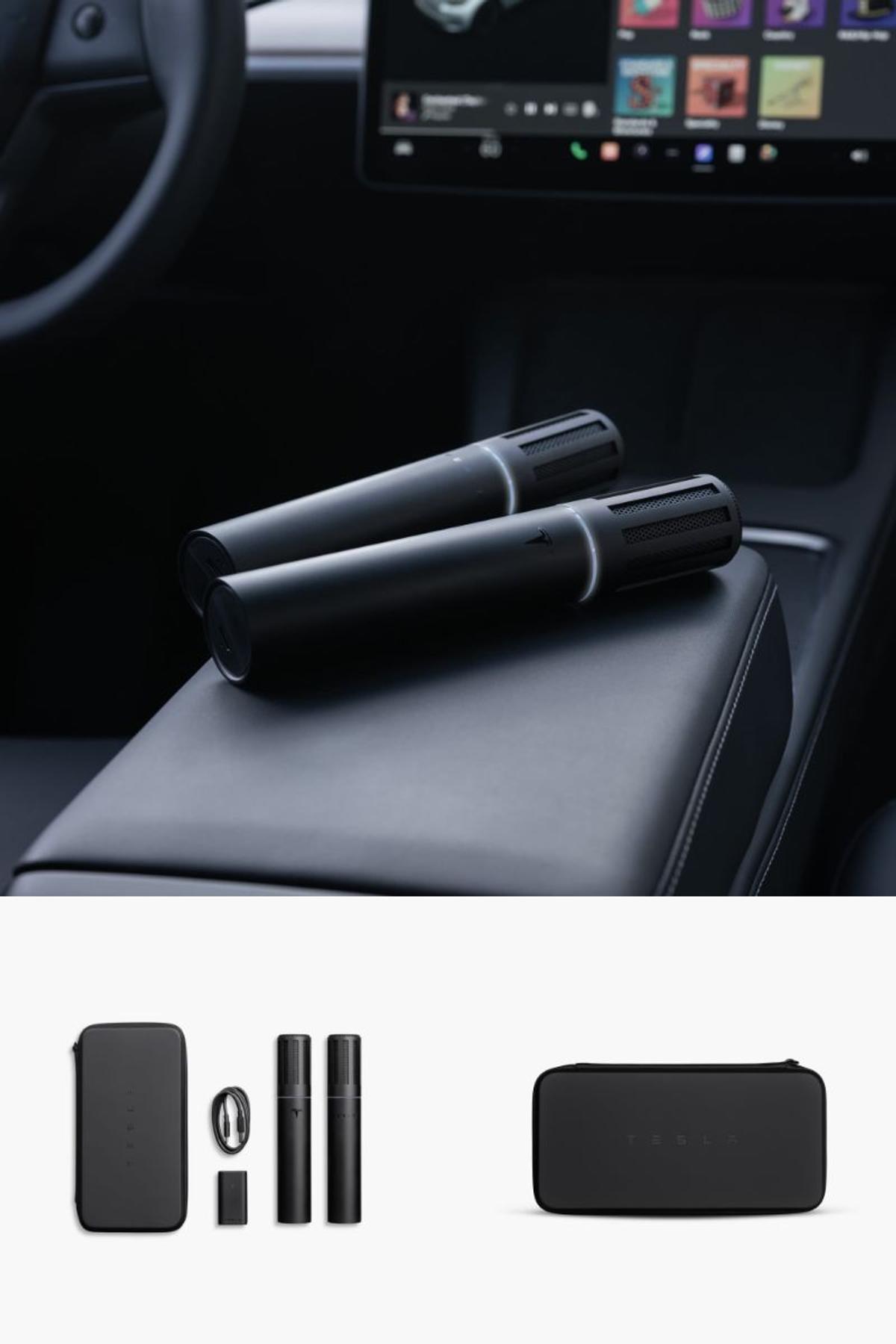 持ったまま運転しないよね？ テスラ公式のカラオケ用マイク 