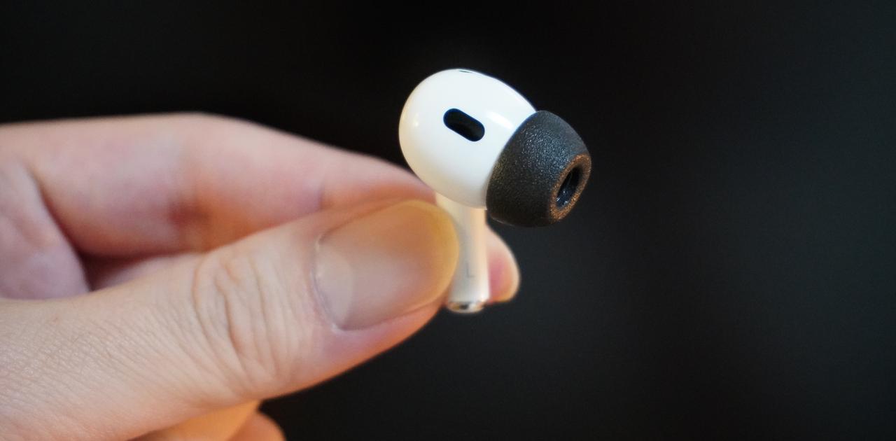 AirPods Pro 低反発 イヤーチップ イヤーピース 切り落し 遮音 黒 M 2個○