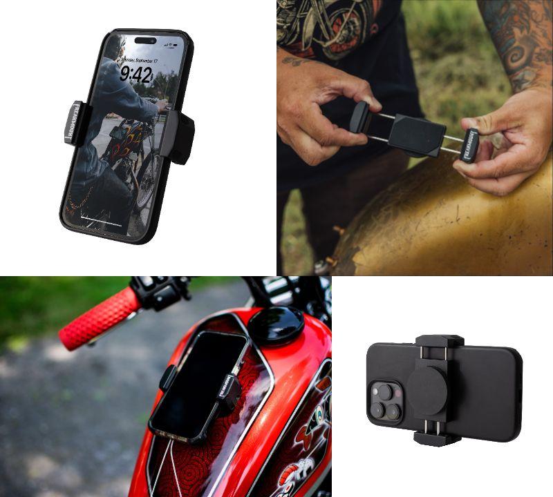 付けるも外すも一瞬。ガッチリ付いてグラつかないバイク用スマホ