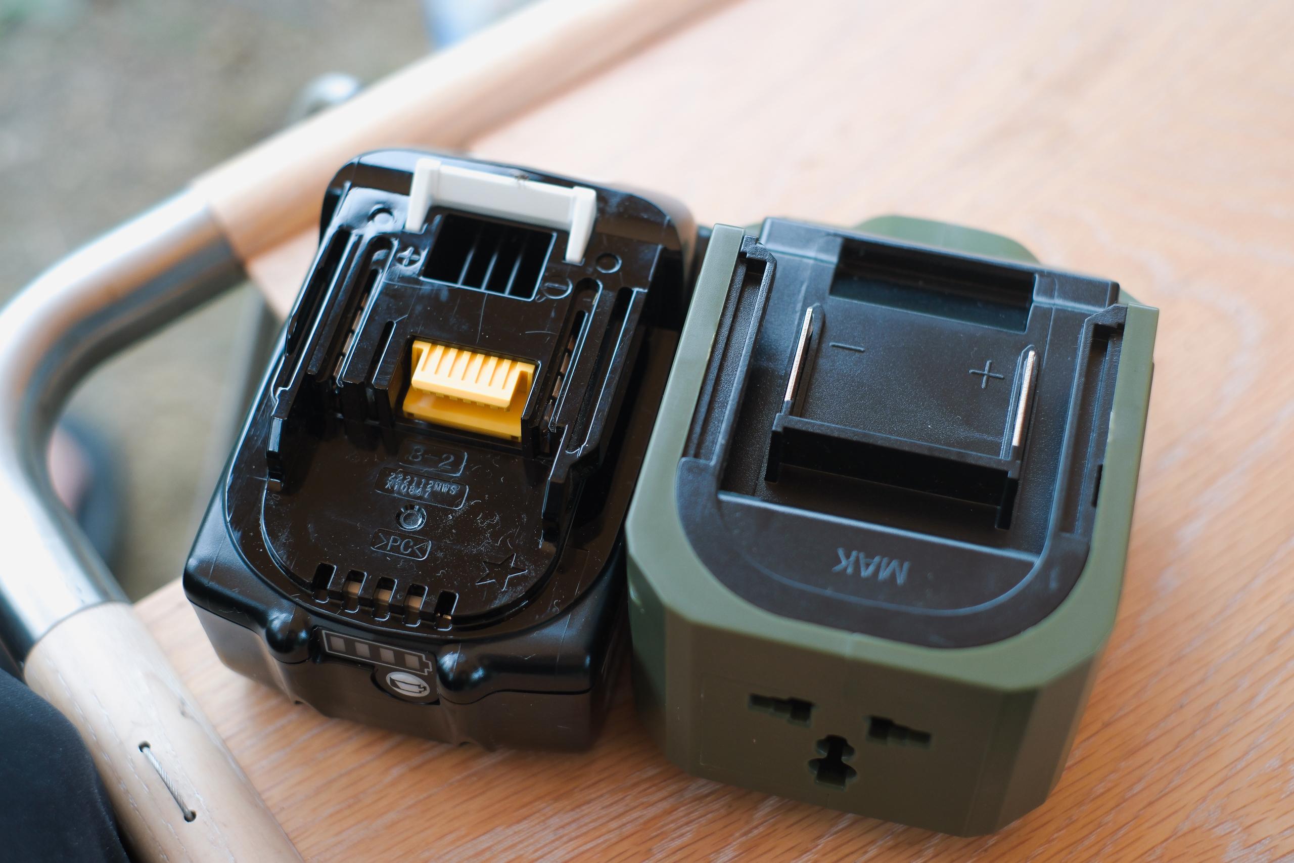 正弦波だから対応機器も豊富！ マキタ18Vバッテリー用をポタ電にできる