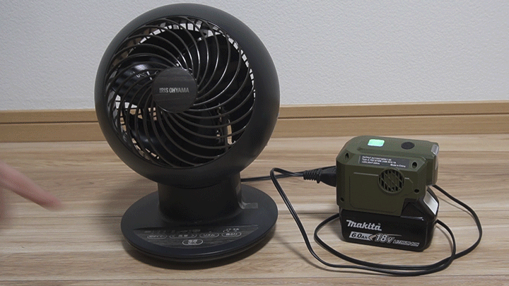 マキタ18vバッテリーから100v300ワット純正弦波 、usb出力もある マキタ18vバッテリーから純正弦波 100v300ワット高出力、usb出力