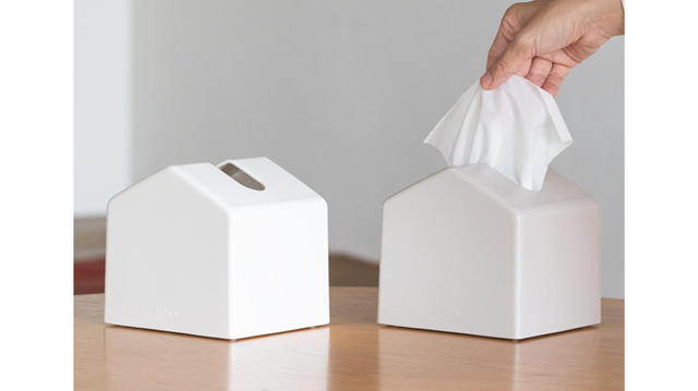 ホワイトティッシュボックス かわいくて省スペなKEYUCAのティッシュケース。ティッシュボックスの