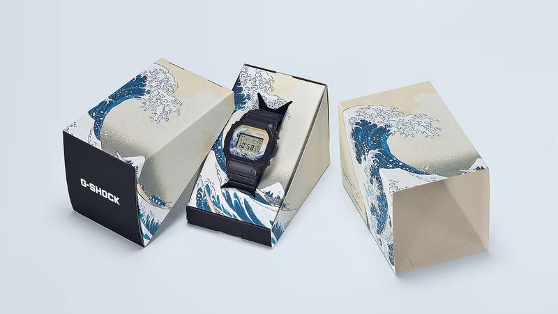 G-SHOCKの定番デジタル「DW-5600」に、“北斎デザイン”登場