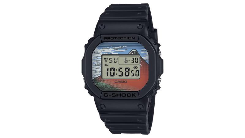 G-SHOCKの定番デジタル「DW-5600」に、“北斎デザイン”登場