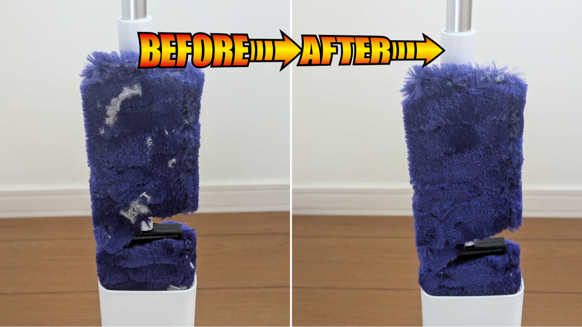 ケースに入れるだけでゴミ回収。「激落くん」のモップがとにかくラクです