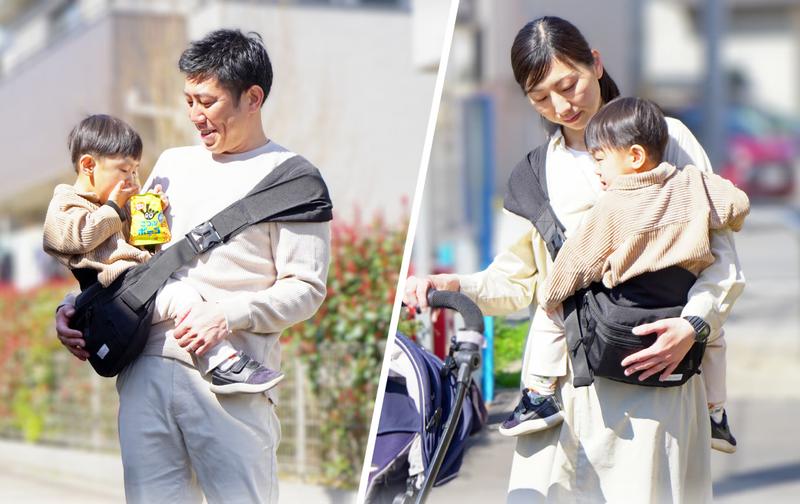 子育てパパ・ママをサポート！ たっぷり収納付きの抱っこ紐バッグ