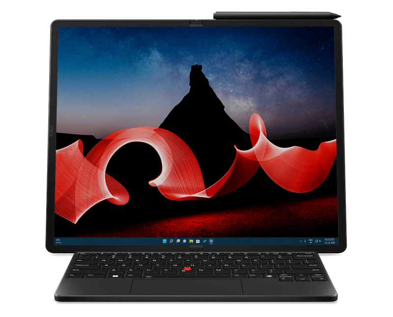 レノボから折りたたみ＆巻き取りで画面拡張できるPCが登場するか