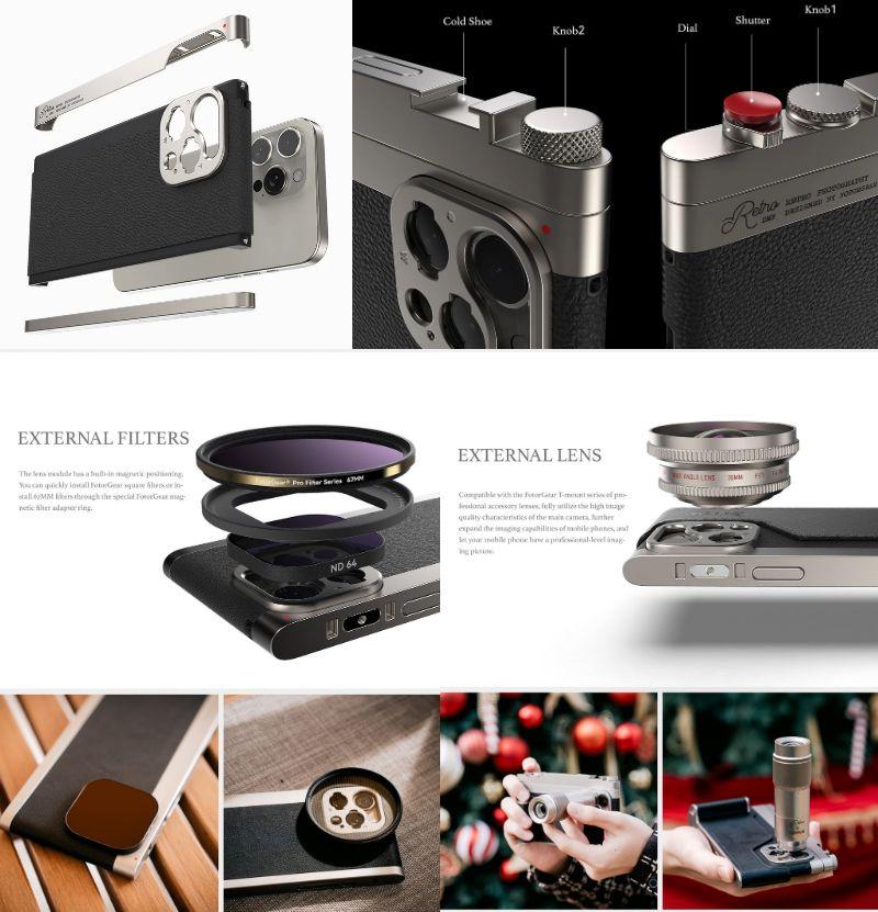 未使用 Fotorgear iphone16 pro レトロカメラケース Retro Photography Kits for iPhone – Fotorgear