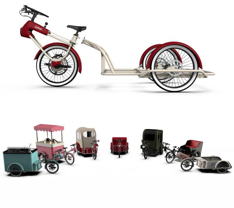 カーゴバイク 三輪自転車 フロントカーゴ 木箱付き【★直接引渡しのみ】 取り回し自由自在。 荷台と合体＆分離する三輪カーゴ自転車