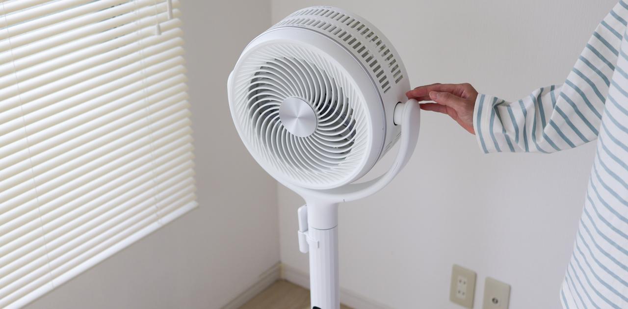 高いところから自然な風がそよぐ。手入れの手間も減る3Dサーキュレーター