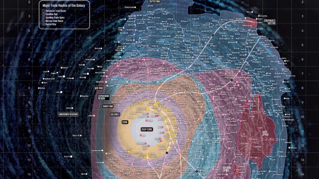 星と星の位置の関係が丸わかり。『スター・ウォーズ』の世界の銀河系