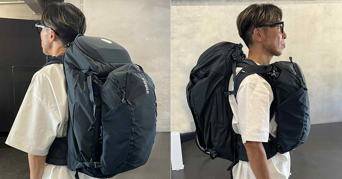 THULEのバックパックは旅行に最適。付属のサブバッグで防犯対策と両手 
