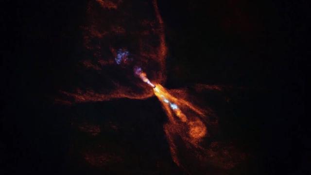 太陽と月 陰と陽 原画一点物 もうひとつの太陽系が生まれた瞬間？ 赤ちゃん星｢HOPS-315｣の姿