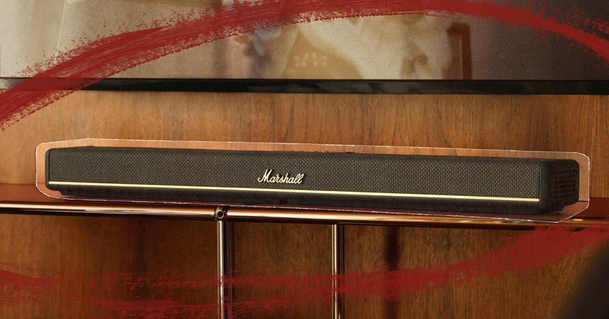 クラシカルなアンプのよう。Marshallのコンパクトなサウンドバー 