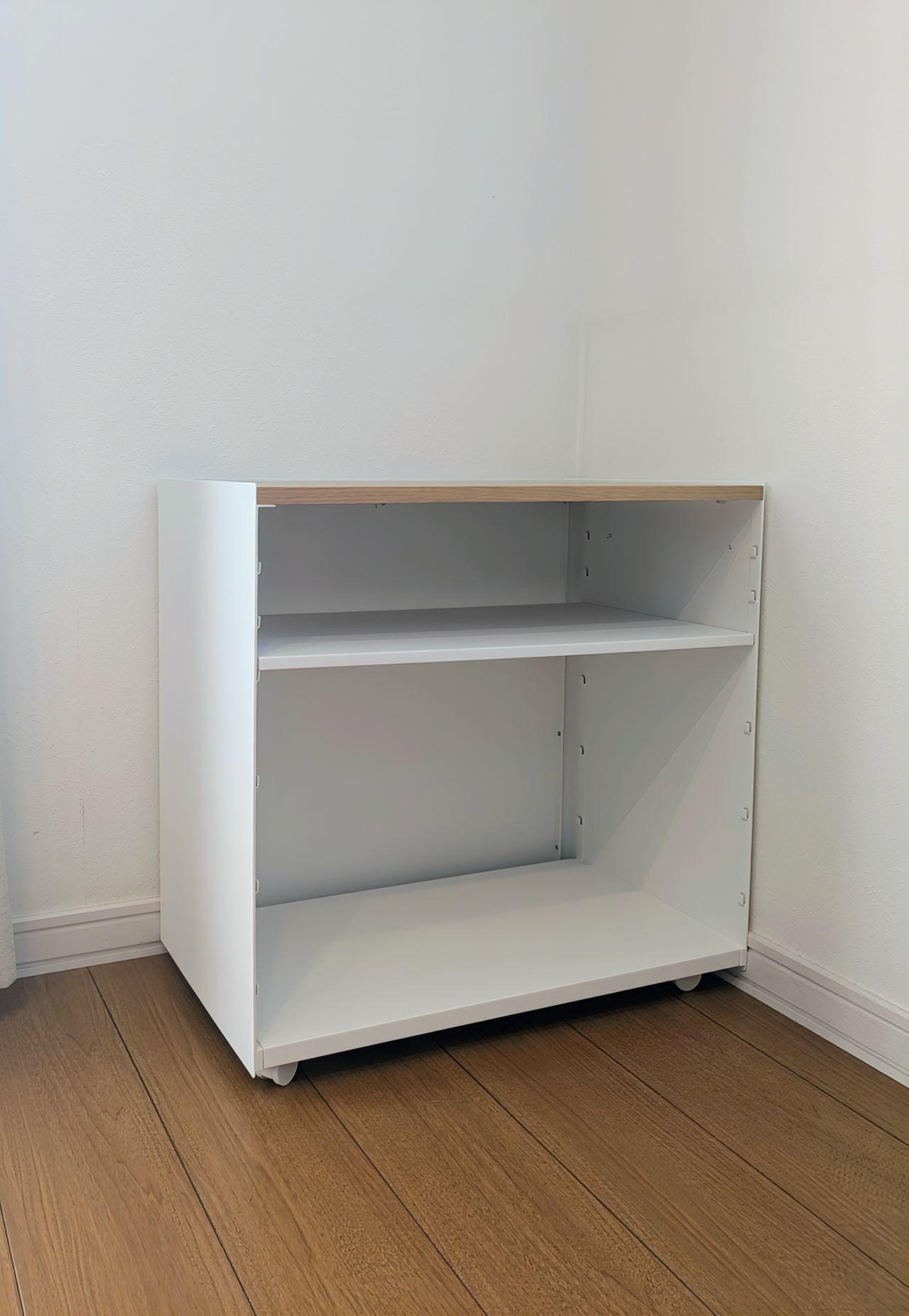 作業スペースと収納を兼任。どんな部屋に溶け込む、隠せるワゴン