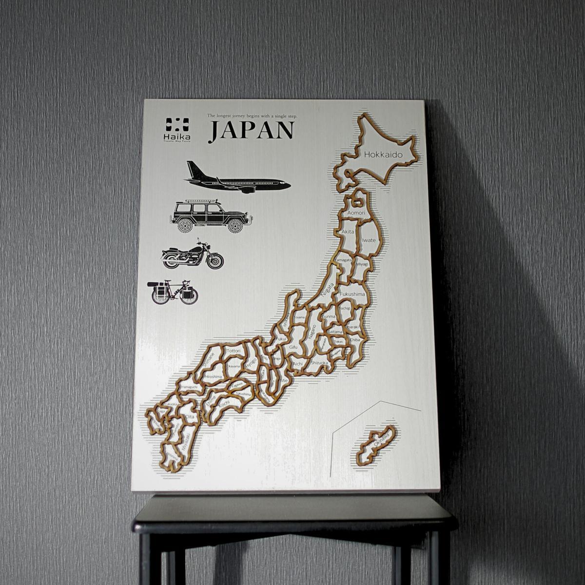 金箔 日本地図 アート フレーム付き スマホに眠った旅の思い出、ピースを埋めて素敵な日本地図アートにしま