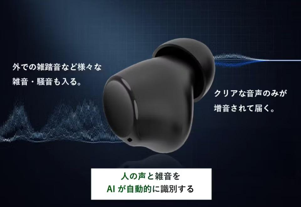 スマホ設定いらずでポンと装着。シンプル操作の集音アイテム
