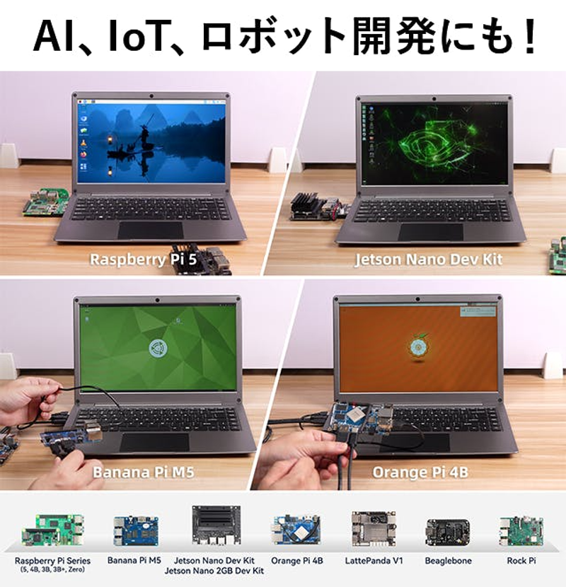 ラズパイ直付けもOK。ノートPC風のキーボード内蔵モバイルモニターが