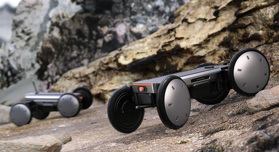 脚はないけど犬っぽい。車輪が高さを変える4輪ロボ