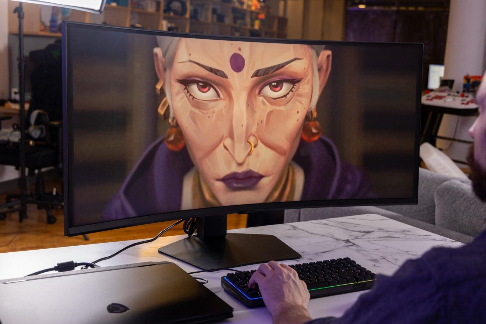 サムスン40インチ湾曲ゲーミングモニター。暗所プレイの没入感スゴい