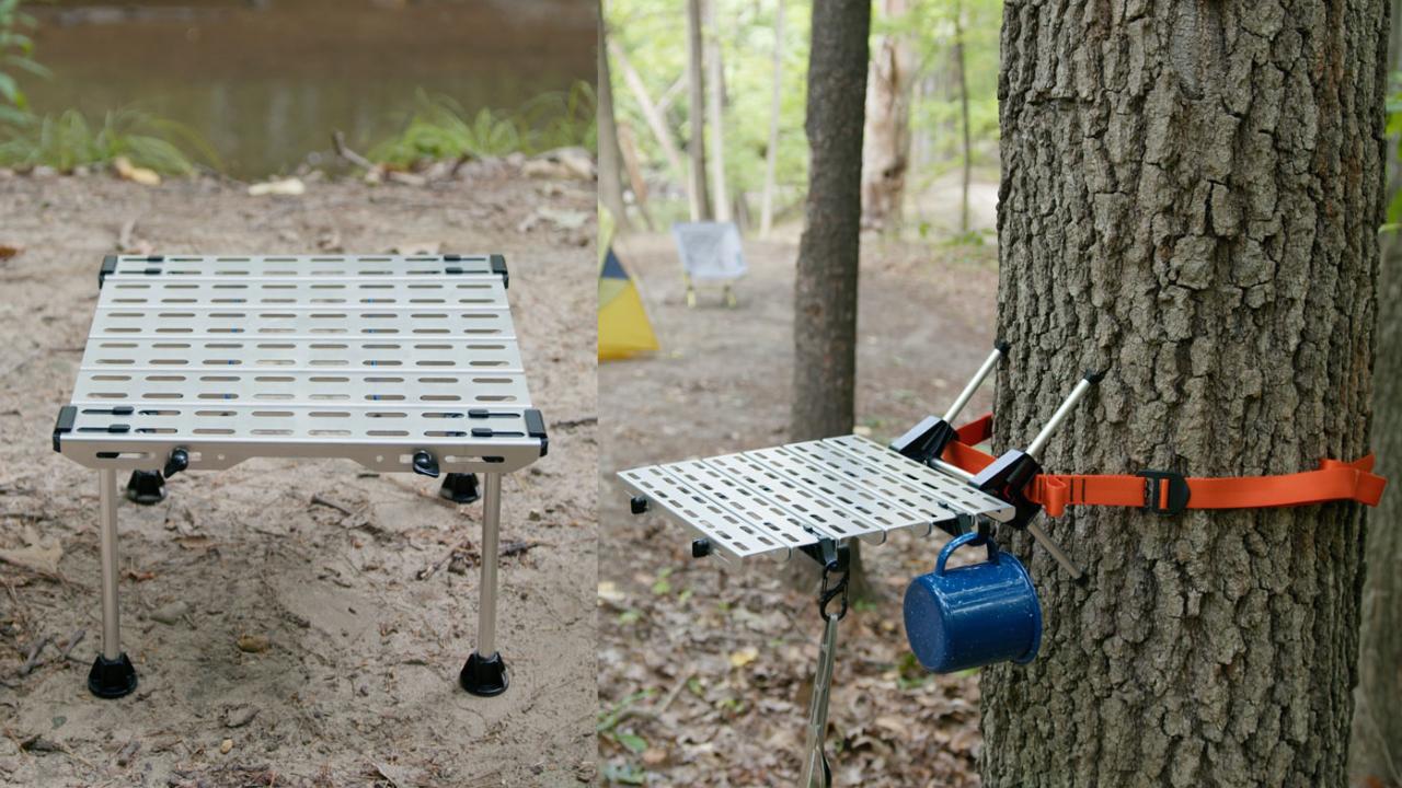 泥にも強風にも強い。木の幹に巻きつけるツリーテーブル「Kimberlite」