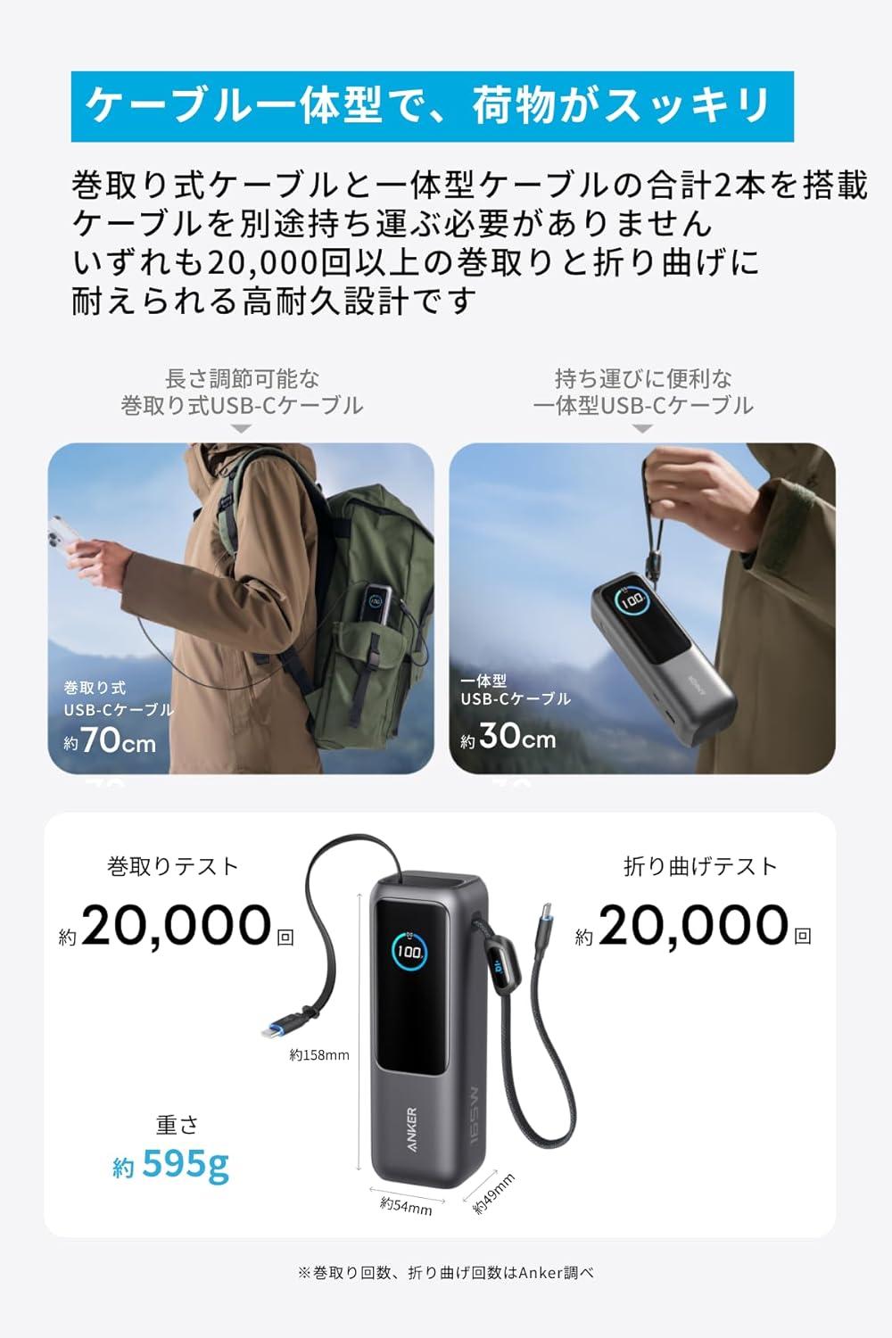 Anker 25000mAh モバイルバッテリー 165W Ankerの「旅行充電が完結するドカ盛り」バッテリー、ほぼ1万円は買い