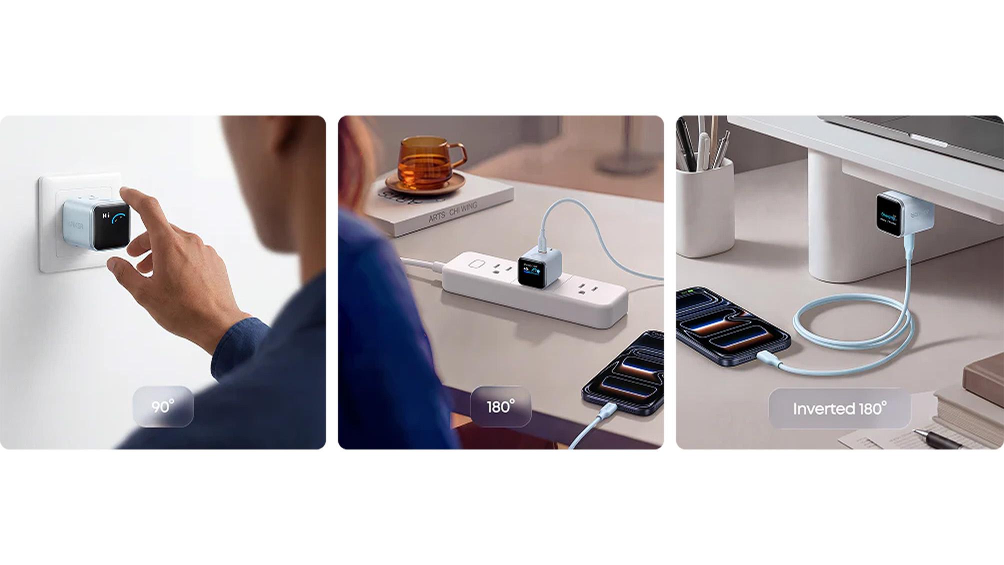 狭いとこのコンセントにも挿しやすいUSB-C充電器。iPhoneとの相性は抜群