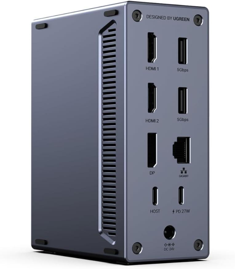 机の配線はこれ一つで大丈夫。Thunderbolt 5対応のUGREEN Revodokが34