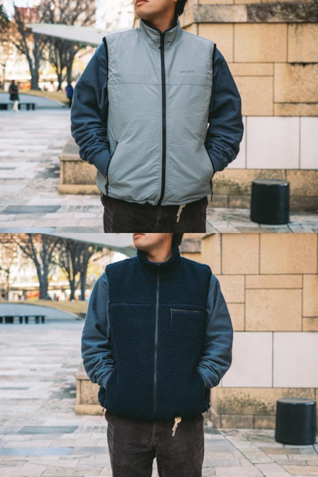 都心でダウンは暑すぎる。グラミチの｢リバーシブルベスト｣が大活躍中