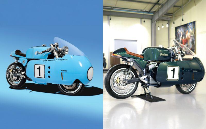 1950年代カフェレーサー風EVバイク。これブルマが乗ってたやつじゃん