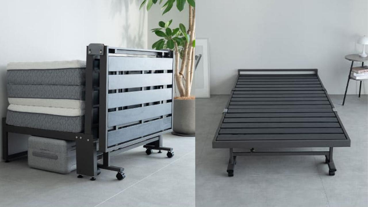 部屋を広く使いたい。それならL字型に小さくなるベッドだね