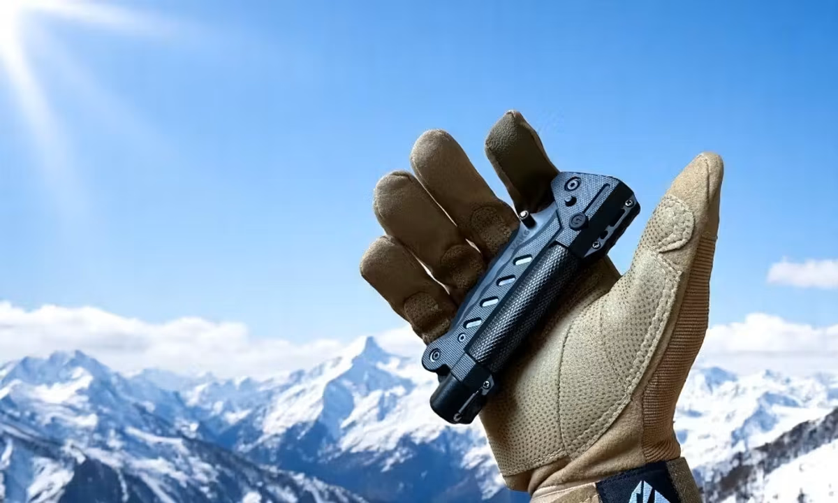 ナイフから電気が出る？手回し発電も着火もこなす4in1ツールがかなりタフそう