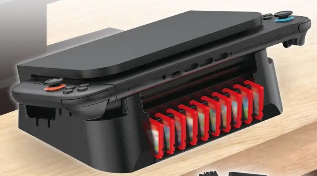 Nintendo Switchは斜めに出し入れ。ドック横置きで省スペース化