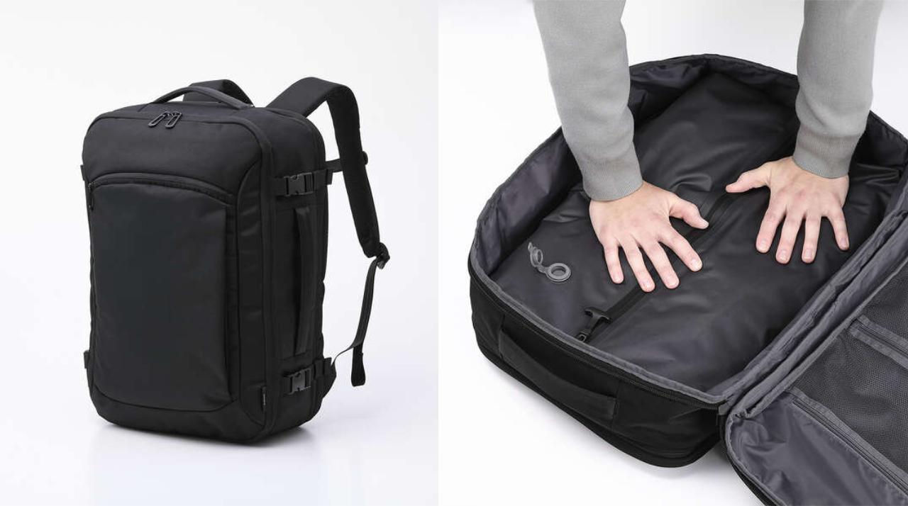 真空圧縮で衣類がペッチャンコ。30→40Lに拡張もする万能バックパック