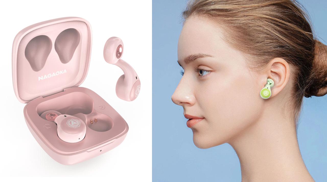 見た目はかなりアクセサリー。ほぼイヤリングな完全無線イヤホン