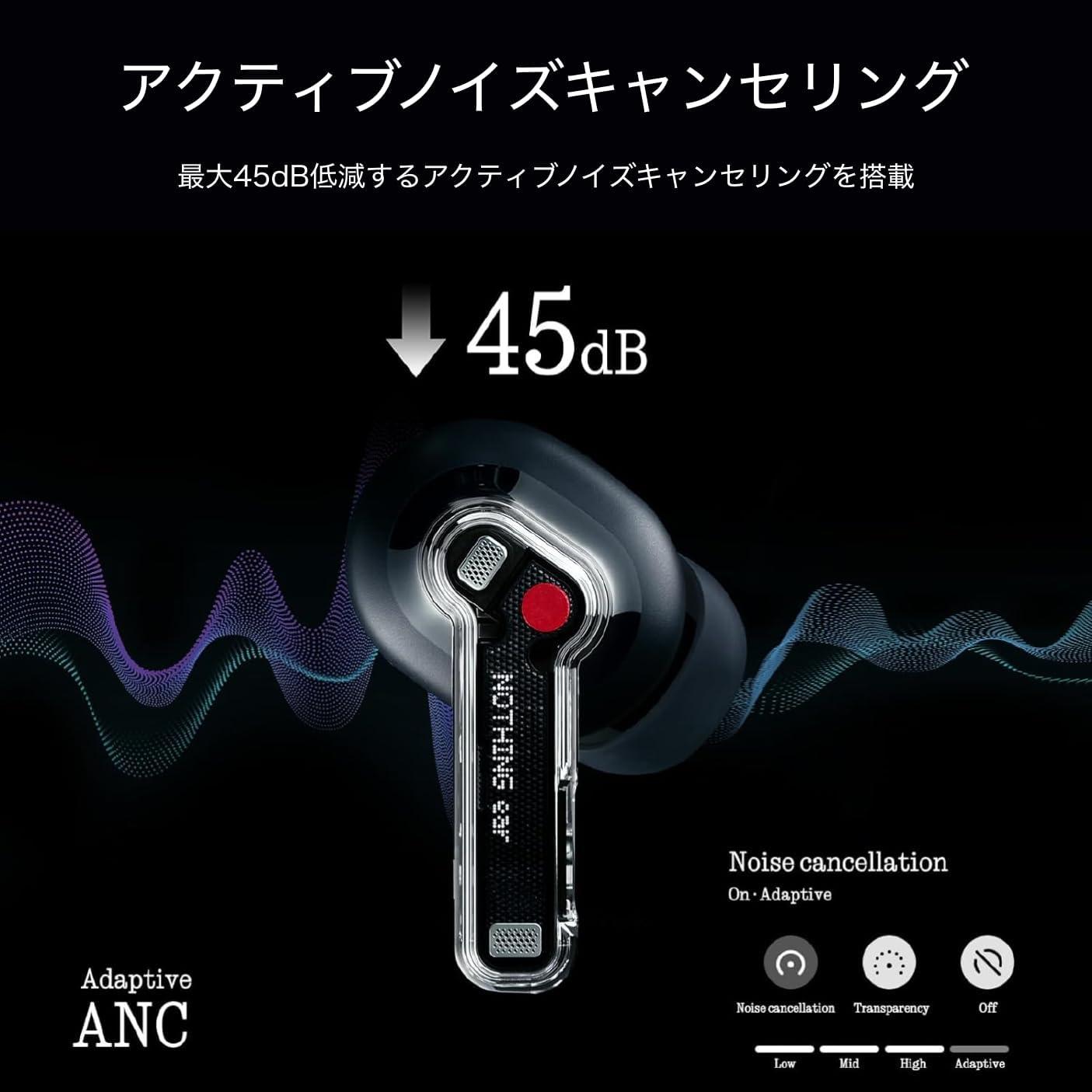 Nothing ear ワイヤレスイヤホン　アクティブ ノイズキャンセリング Nothingが1.5万切り!?「10分の高速充電で10時間ハイレゾ音質聴ける」っ