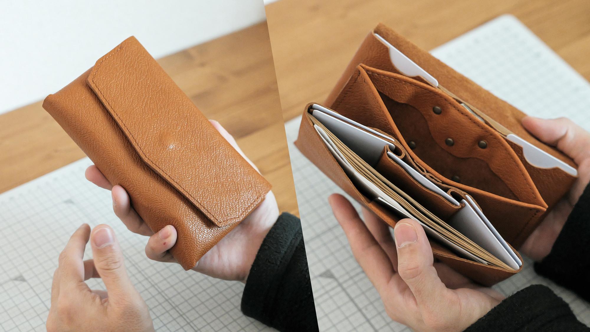 カードが33枚も入るのにスマホ並みのサイズ感。この長財布、バランスがいいね