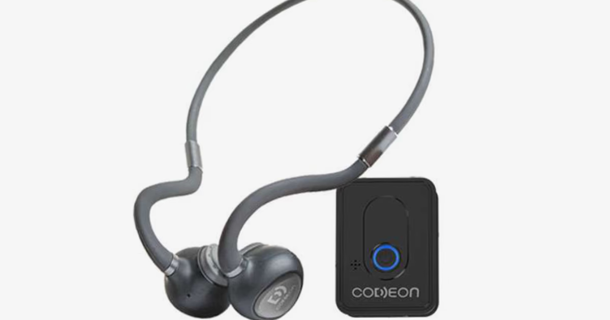 【美品】CODEON 進化版 骨伝導集音器ワイヤレスヘッドホン 耳の穴を塞がない骨伝導の集音器イヤホンで“聞く”をサポート。蒸れない