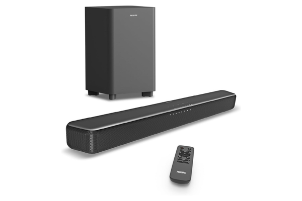 240Wで部屋が劇場化。PHILIPSの“頭上から降る音”サウンドバーが約1万円
